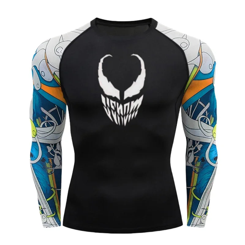 Camiseta Rash Guard MMA para Hombre – Compresión Deportiva Manga Larga