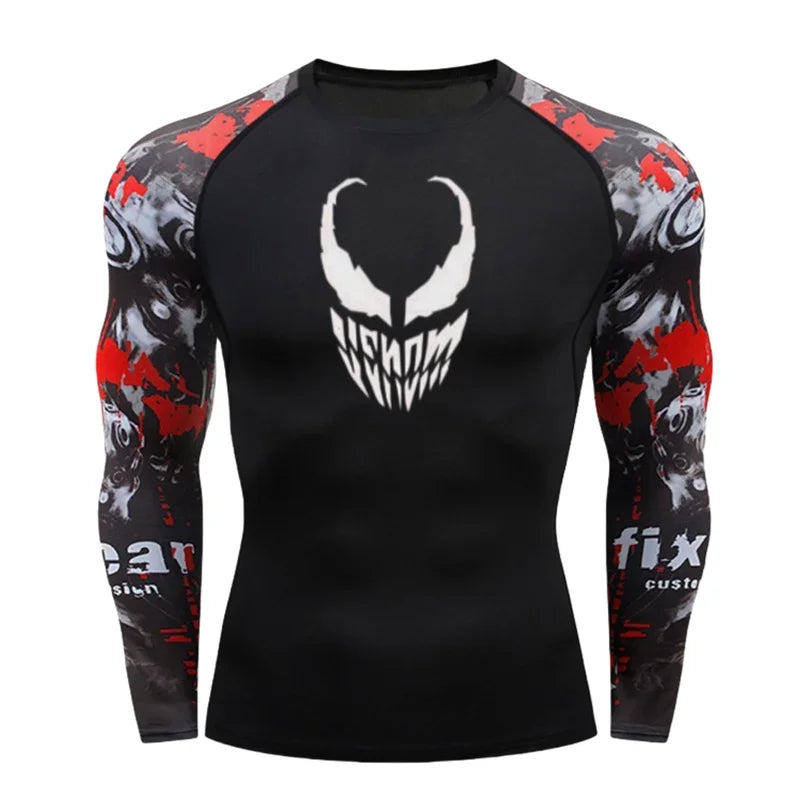 Camiseta Rash Guard MMA para Hombre – Compresión Deportiva Manga Larga