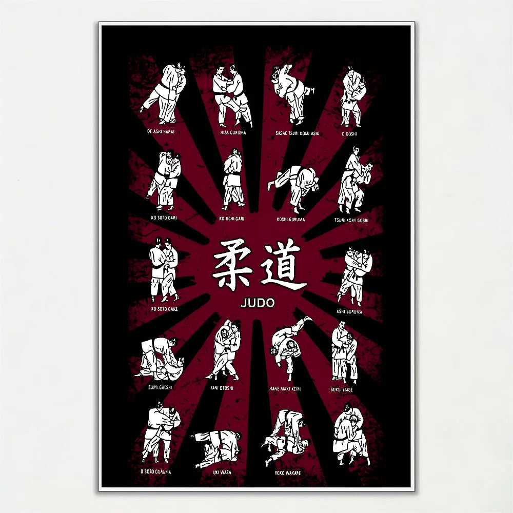 Póster Decorativo Judo | Arte Japonés para Sala, Dormitorio, Bar y Gym