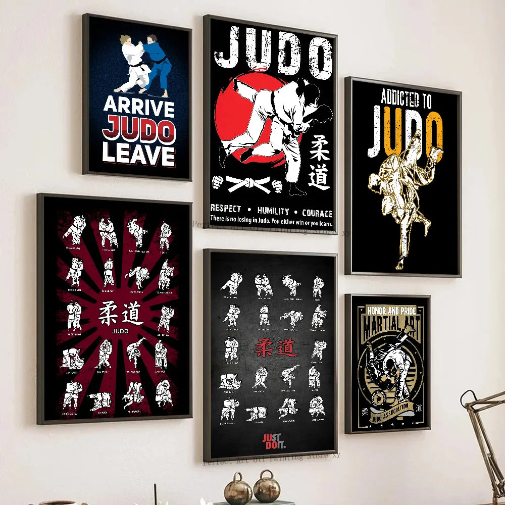 Póster Decorativo Judo | Arte Japonés para Sala, Dormitorio, Bar y Gym