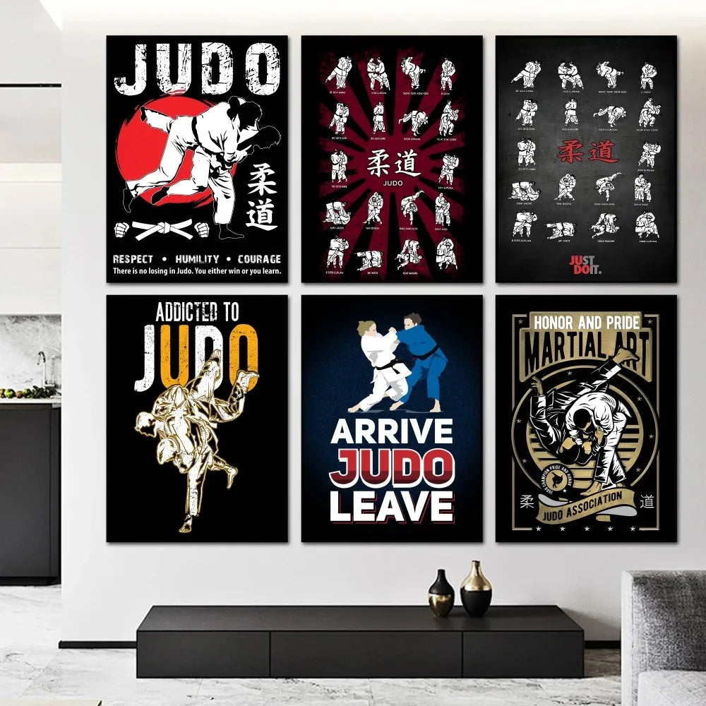 Póster Decorativo Judo | Arte Japonés para Sala, Dormitorio, Bar y Gym