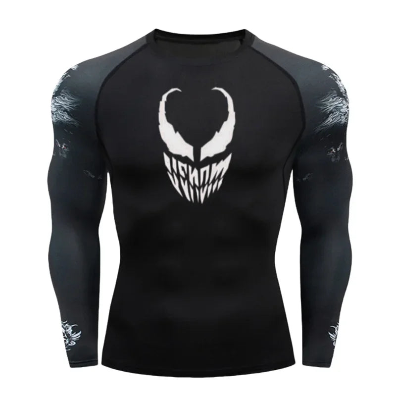 Camiseta Rash Guard MMA para Hombre – Compresión Deportiva Manga Larga
