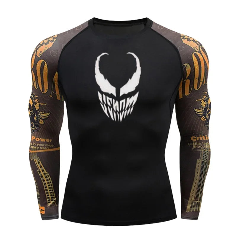 Camiseta Rash Guard MMA para Hombre – Compresión Deportiva Manga Larga
