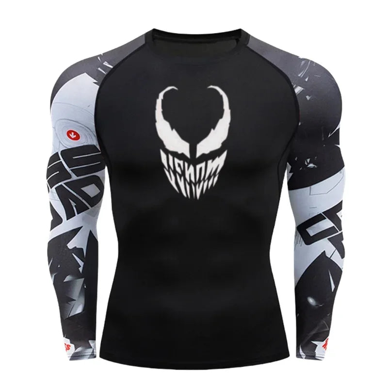 Camiseta Rash Guard MMA para Hombre – Compresión Deportiva Manga Larga