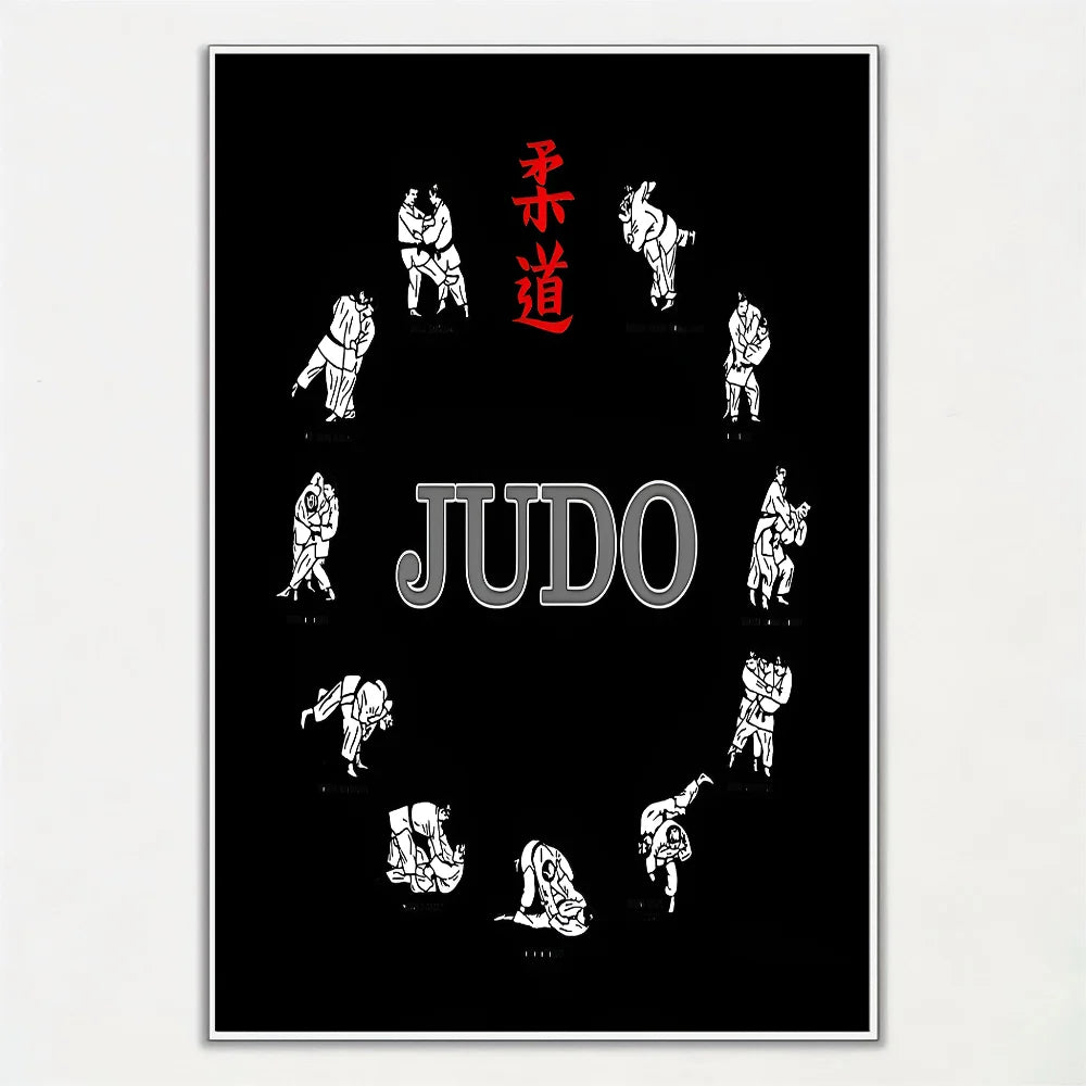 Póster Decorativo Judo | Arte Japonés para Sala, Dormitorio, Bar y Gym