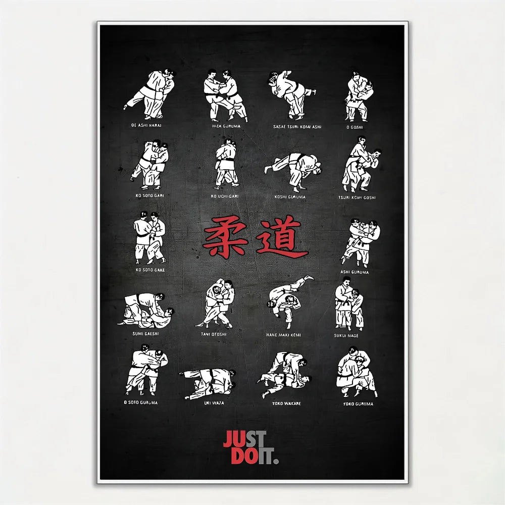 Póster Decorativo Judo | Arte Japonés para Sala, Dormitorio, Bar y Gym