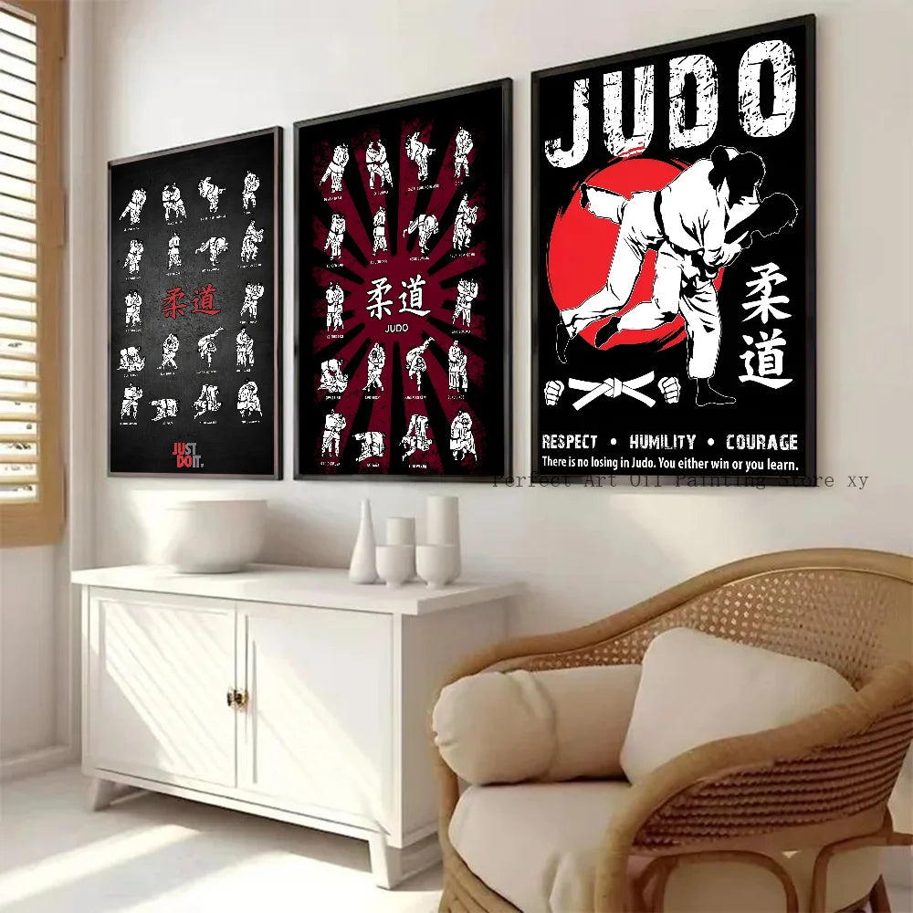 Póster Decorativo Judo | Arte Japonés para Sala, Dormitorio, Bar y Gym