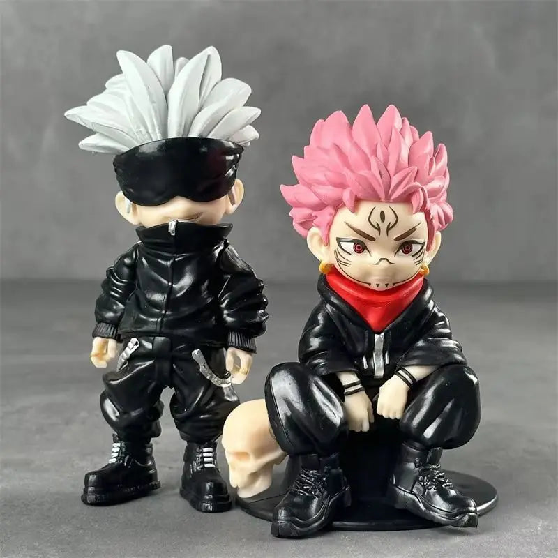 Figuras Coleccionables Jujutsu Kaisen | Gojo & Yuji Versión Chibi | Adorno Anime Escritorio
