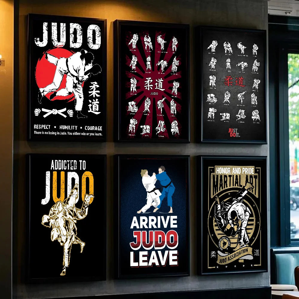 Póster Decorativo Judo | Arte Japonés para Sala, Dormitorio, Bar y Gym